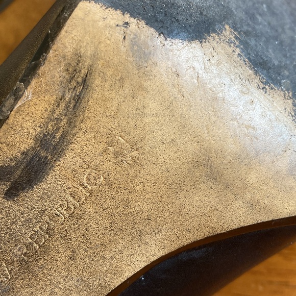 Banana Republic Womens Size 7.5 Black Leather Heeled Booties Gold Side Zipper - Picture 8 of 15